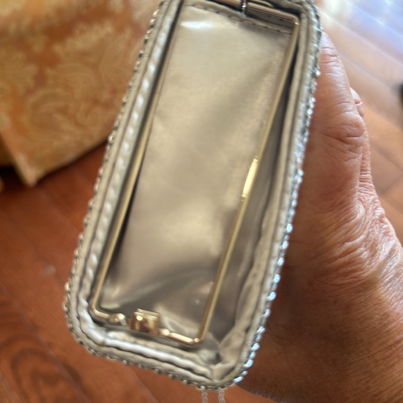 Silver glitter clutch evening bag vintage - Picture 6 of 9